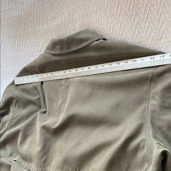 London Fog Men's Olive Army GreenTrench Coat Single Breasted Faux Suede Style - Picture 10 of 16